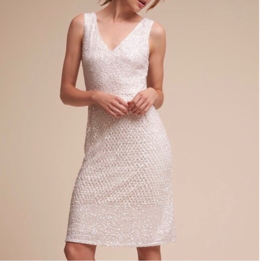 Adrianna Papell Ivory Sequin Dress